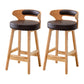 Scandinavian Low Back Upholstered Footrest Bar Stool Home Rubberwood Stool Coffee 2 Piece Set Counter Stool(26"H) Clearhalo 'Bar Furniture' 'Bar Stools' 'bar_stools' 'furn' 'furn_bar_stools' 'furniture_bar_stools' 'Kitchen & Dining Furniture' 'kitchen&dining_furn' 'kitchen' 'kitchen_furn' Furniture' 4692637