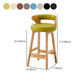 Scandinavian Low Back Upholstered Footrest Bar Stool Home Rubberwood Stool Clearhalo 'Bar Furniture' 'Bar Stools' 'bar_stools' 'furn' 'furn_bar_stools' 'furniture_bar_stools' 'Kitchen & Dining Furniture' 'kitchen&dining_furn' 'kitchen' 'kitchen_furn' Furniture' 4692642