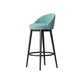 Matte Finish Footrest Upholstered Low Back Stool Scandinavian Velvet Bar Stool Lake Green 1 Piece Clearhalo 'Bar Furniture' 'Bar Stools' 'bar_stools' 'furn' 'furn_bar_stools' 'furniture_bar_stools' 'Kitchen & Dining Furniture' 'kitchen&dining_furn' 'kitchen' 'kitchen_furn' Furniture' 4692650