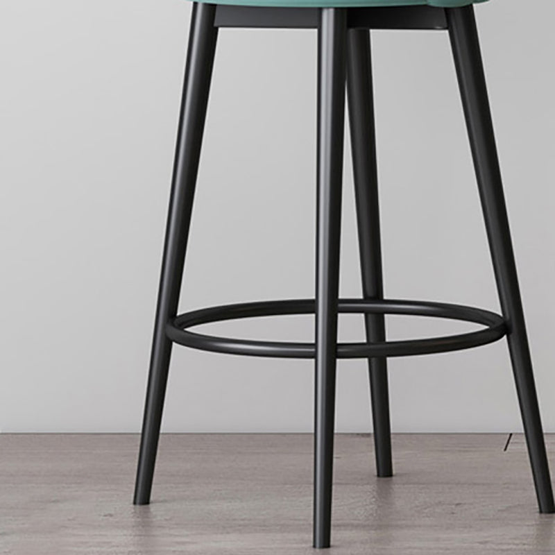 Matte Finish Footrest Upholstered Low Back Stool Scandinavian Velvet Bar Stool Clearhalo 'Bar Furniture' 'Bar Stools' 'bar_stools' 'furn' 'furn_bar_stools' 'furniture_bar_stools' 'Kitchen & Dining Furniture' 'kitchen&dining_furn' 'kitchen' 'kitchen_furn' Furniture' 4692651