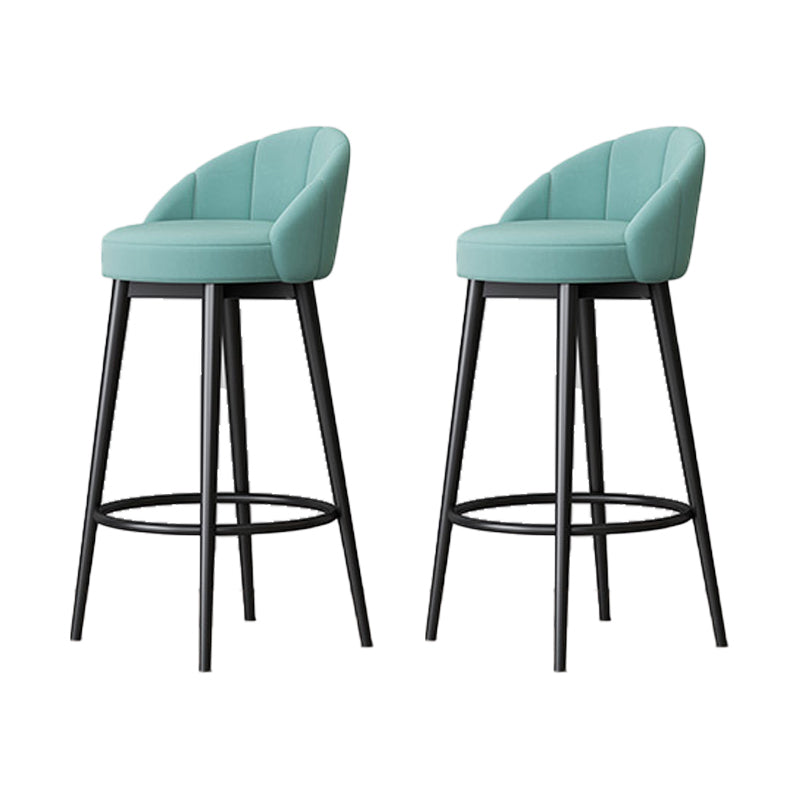 Matte Finish Footrest Upholstered Low Back Stool Scandinavian Velvet Bar Stool Lake Green 2 Piece Set Clearhalo 'Bar Furniture' 'Bar Stools' 'bar_stools' 'furn' 'furn_bar_stools' 'furniture_bar_stools' 'Kitchen & Dining Furniture' 'kitchen&dining_furn' 'kitchen' 'kitchen_furn' Furniture' 4692653