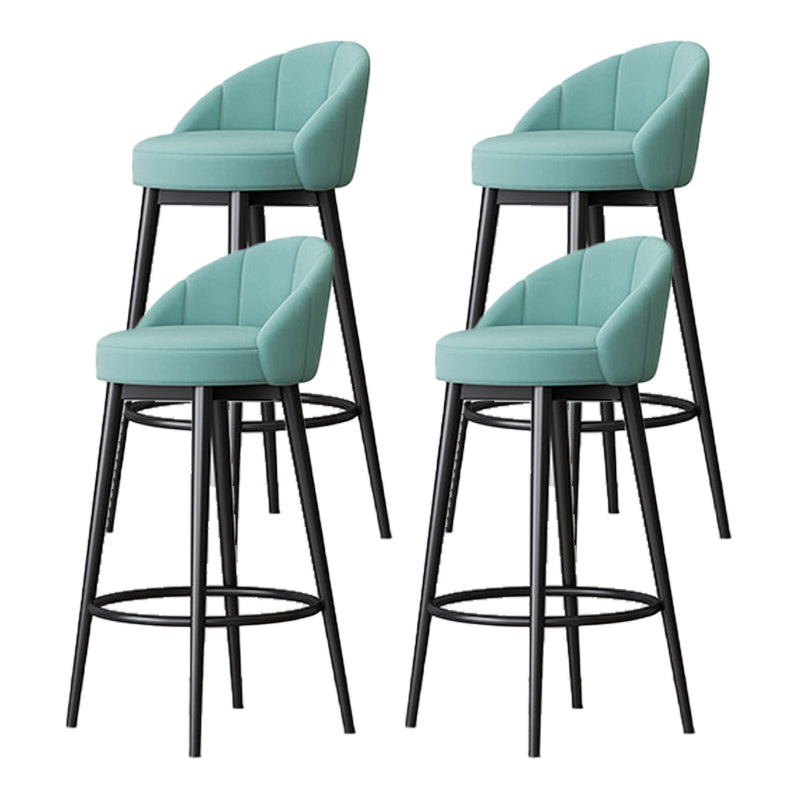 Matte Finish Footrest Upholstered Low Back Stool Scandinavian Velvet Bar Stool Lake Green 4 Piece Set Clearhalo 'Bar Furniture' 'Bar Stools' 'bar_stools' 'furn' 'furn_bar_stools' 'furniture_bar_stools' 'Kitchen & Dining Furniture' 'kitchen&dining_furn' 'kitchen' 'kitchen_furn' Furniture' 4692655