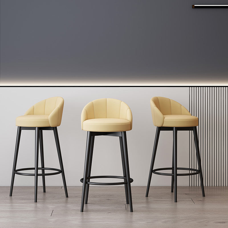 Matte Finish Footrest Upholstered Low Back Stool Scandinavian Velvet Bar Stool Clearhalo 'Bar Furniture' 'Bar Stools' 'bar_stools' 'furn' 'furn_bar_stools' 'furniture_bar_stools' 'Kitchen & Dining Furniture' 'kitchen&dining_furn' 'kitchen' 'kitchen_furn' Furniture' 4692659