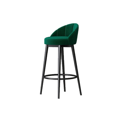 Matte Finish Footrest Upholstered Low Back Stool Scandinavian Velvet Bar Stool Green 1 Piece Clearhalo 'Bar Furniture' 'Bar Stools' 'bar_stools' 'furn' 'furn_bar_stools' 'furniture_bar_stools' 'Kitchen & Dining Furniture' 'kitchen&dining_furn' 'kitchen' 'kitchen_furn' Furniture' 4692661
