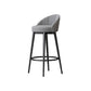 Matte Finish Footrest Upholstered Low Back Stool Scandinavian Velvet Bar Stool Grey 1 Piece Clearhalo 'Bar Furniture' 'Bar Stools' 'bar_stools' 'furn' 'furn_bar_stools' 'furniture_bar_stools' 'Kitchen & Dining Furniture' 'kitchen&dining_furn' 'kitchen' 'kitchen_furn' Furniture' 4692664
