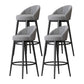 Matte Finish Footrest Upholstered Low Back Stool Scandinavian Velvet Bar Stool Grey 4 Piece Set Clearhalo 'Bar Furniture' 'Bar Stools' 'bar_stools' 'furn' 'furn_bar_stools' 'furniture_bar_stools' 'Kitchen & Dining Furniture' 'kitchen&dining_furn' 'kitchen' 'kitchen_furn' Furniture' 4692666
