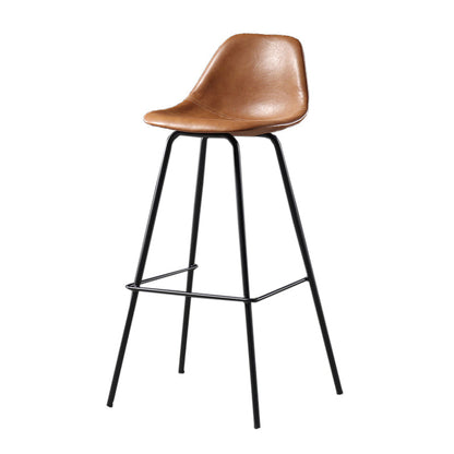 Contemporary Modern Metal Indoor Armless Stool Low Back Bar Stool Tan 1 Piece Clearhalo 'Bar Furniture' 'Bar Stools' 'bar_stools' 'furn' 'furn_bar_stools' 'furniture_bar_stools' 'Kitchen & Dining Furniture' 'kitchen&dining_furn' 'kitchen' 'kitchen_furn' Furniture' 4692670