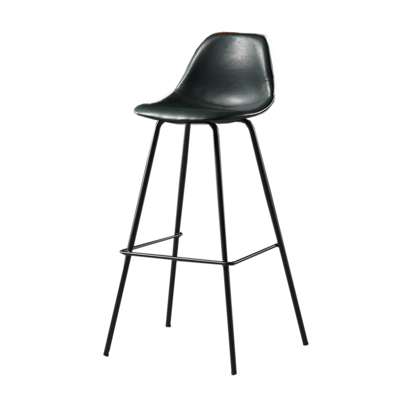 Contemporary Modern Metal Indoor Armless Stool Low Back Bar Stool Blackish Green 1 Piece Clearhalo 'Bar Furniture' 'Bar Stools' 'bar_stools' 'furn' 'furn_bar_stools' 'furniture_bar_stools' 'Kitchen & Dining Furniture' 'kitchen&dining_furn' 'kitchen' 'kitchen_furn' Furniture' 4692675