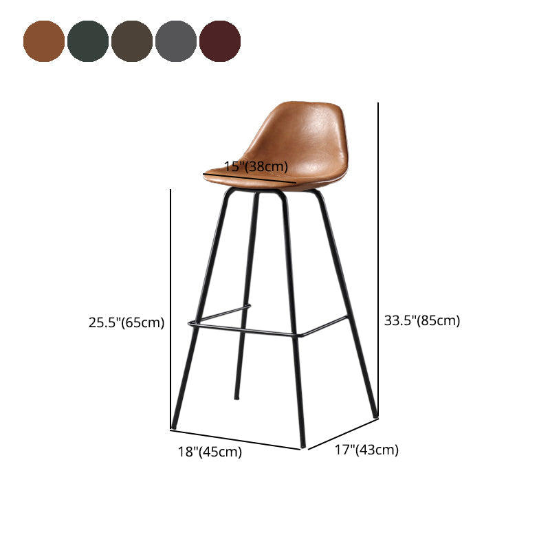 Contemporary Modern Metal Indoor Armless Stool Low Back Bar Stool Clearhalo 'Bar Furniture' 'Bar Stools' 'bar_stools' 'furn' 'furn_bar_stools' 'furniture_bar_stools' 'Kitchen & Dining Furniture' 'kitchen&dining_furn' 'kitchen' 'kitchen_furn' Furniture' 4692681