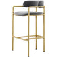 Glam Low Back Bar and Counter Stool Square Stool with 4 Gold Legs Clearhalo 'Bar Furniture' 'Bar Stools' 'bar_stools' 'furn' 'furn_bar_stools' 'furniture_bar_stools' 'Kitchen & Dining Furniture' 'kitchen&dining_furn' 'kitchen' 'kitchen_furn' Furniture' 4692691