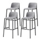 29.9 inch Plastic Contemporary Armless Stool Low Back Bar Stool for Restaurant Grey 4 Piece Set Clearhalo 'Bar Furniture' 'Bar Stools' 'bar_stools' 'furn' 'furn_bar_stools' 'furniture_bar_stools' 'Kitchen & Dining Furniture' 'kitchen&dining_furn' 'kitchen' 'kitchen_furn' Furniture' 4692705