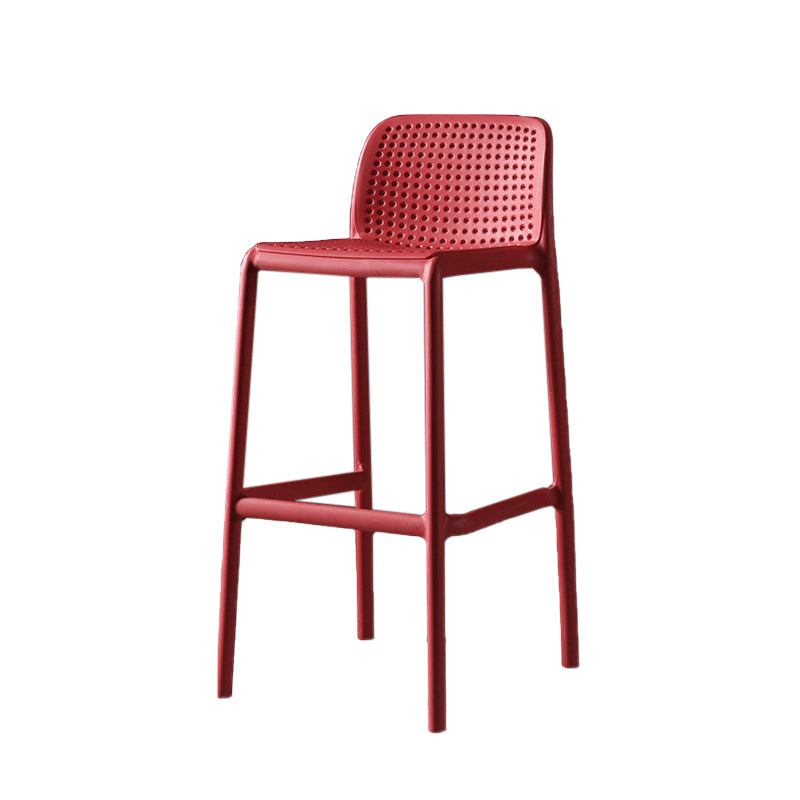 29.9 inch Plastic Contemporary Armless Stool Low Back Bar Stool for Restaurant Red 1 Piece Clearhalo 'Bar Furniture' 'Bar Stools' 'bar_stools' 'furn' 'furn_bar_stools' 'furniture_bar_stools' 'Kitchen & Dining Furniture' 'kitchen&dining_furn' 'kitchen' 'kitchen_furn' Furniture' 4692708