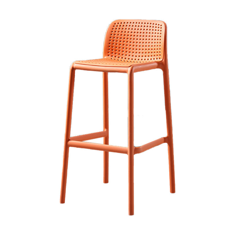 29.9 inch Plastic Contemporary Armless Stool Low Back Bar Stool for Restaurant Orange 1 Piece Clearhalo 'Bar Furniture' 'Bar Stools' 'bar_stools' 'furn' 'furn_bar_stools' 'furniture_bar_stools' 'Kitchen & Dining Furniture' 'kitchen&dining_furn' 'kitchen' 'kitchen_furn' Furniture' 4692714