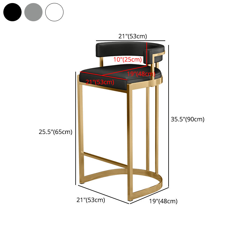 Glam Footrest Low Back Barstool Matte Finish PU Leather Matte Finish Coffee Shop Stool Clearhalo 'Bar Furniture' 'Bar Stools' 'bar_stools' 'furn' 'furn_bar_stools' 'furniture_bar_stools' 'Kitchen & Dining Furniture' 'kitchen&dining_furn' 'kitchen' 'kitchen_furn' Furniture' 4692753