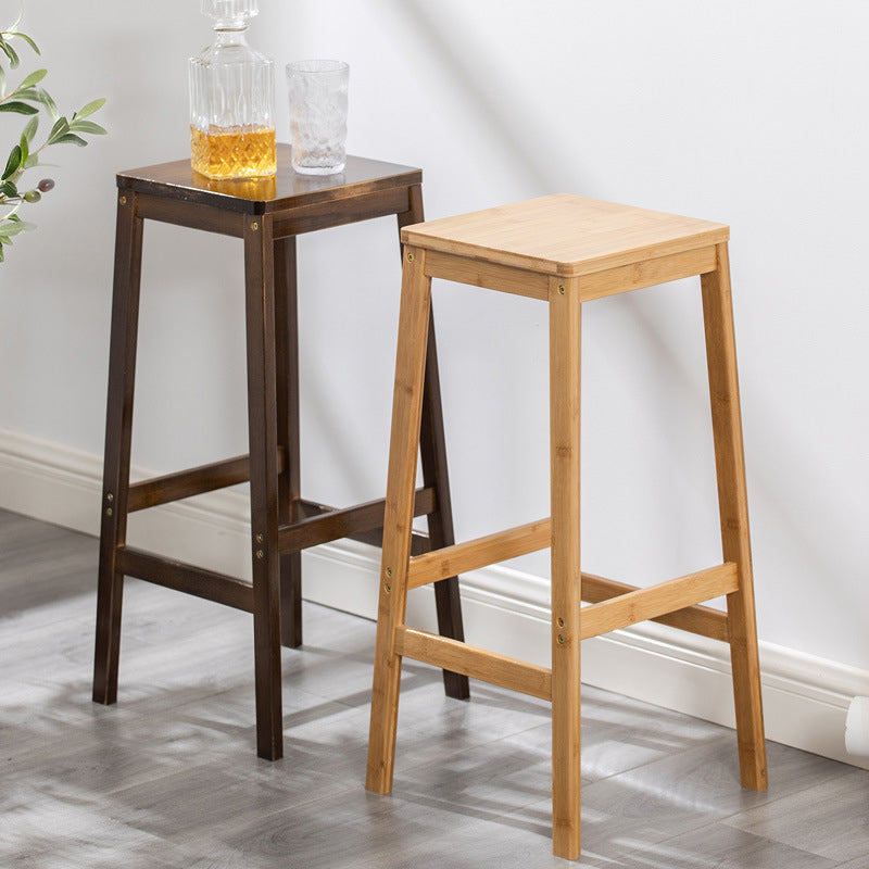 Modern Backless Bar-stool Square Counter Bar Stool with Wooden Legs Clearhalo 'Bar Furniture' 'Bar Stools' 'bar_stools' 'furn' 'furn_bar_stools' 'furniture_bar_stools' 'Kitchen & Dining Furniture' 'kitchen&dining_furn' 'kitchen' 'kitchen_furn' Furniture' 4692758