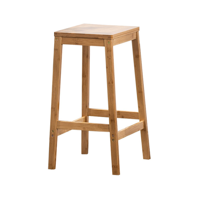 Modern Backless Bar-stool Square Counter Bar Stool with Wooden Legs Wood 1 Piece Counter Stool (24"H) Clearhalo 'Bar Furniture' 'Bar Stools' 'bar_stools' 'furn' 'furn_bar_stools' 'furniture_bar_stools' 'Kitchen & Dining Furniture' 'kitchen&dining_furn' 'kitchen' 'kitchen_furn' Furniture' 4692759