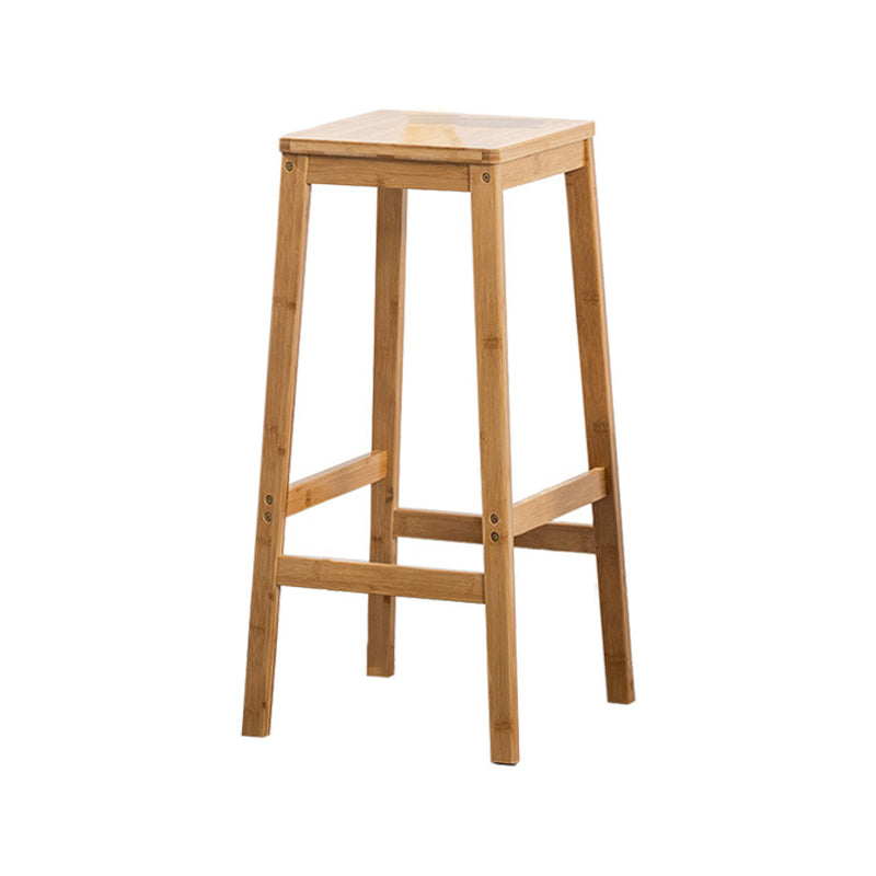Modern Backless Bar-stool Square Counter Bar Stool with Wooden Legs Wood 1 Piece Bar Stool (28" H) Clearhalo 'Bar Furniture' 'Bar Stools' 'bar_stools' 'furn' 'furn_bar_stools' 'furniture_bar_stools' 'Kitchen & Dining Furniture' 'kitchen&dining_furn' 'kitchen' 'kitchen_furn' Furniture' 4692761