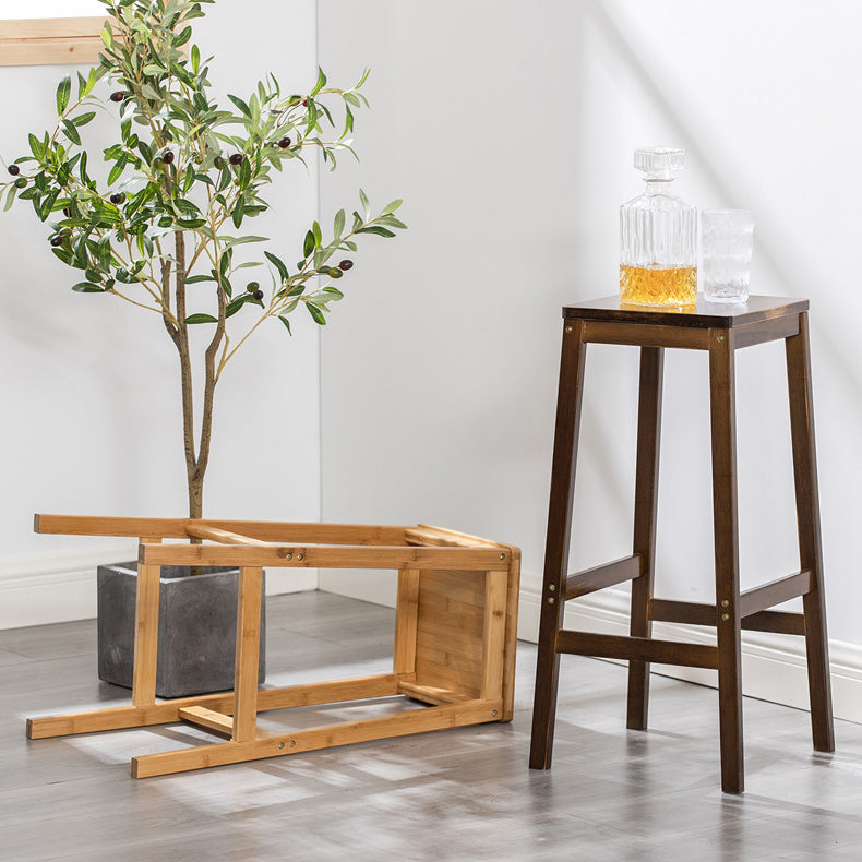 Modern Backless Bar-stool Square Counter Bar Stool with Wooden Legs Clearhalo 'Bar Furniture' 'Bar Stools' 'bar_stools' 'furn' 'furn_bar_stools' 'furniture_bar_stools' 'Kitchen & Dining Furniture' 'kitchen&dining_furn' 'kitchen' 'kitchen_furn' Furniture' 4692768