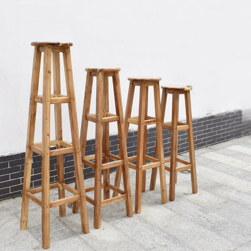 Contemporary Design Wooden Barstool for Home Backless Stools with Wood Base Clearhalo 'Bar Furniture' 'Bar Stools' 'bar_stools' 'furn' 'furn_bar_stools' 'furniture_bar_stools' 'Kitchen & Dining Furniture' 'kitchen&dining_furn' 'kitchen' 'kitchen_furn' Furniture' 4692782