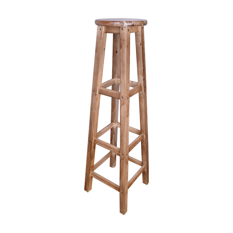 Contemporary Design Wooden Barstool for Home Backless Stools with Wood Base 1 Piece Extra Tall Stool(51"H) Clearhalo 'Bar Furniture' 'Bar Stools' 'bar_stools' 'furn' 'furn_bar_stools' 'furniture_bar_stools' 'Kitchen & Dining Furniture' 'kitchen&dining_furn' 'kitchen' 'kitchen_furn' Furniture' 4692783