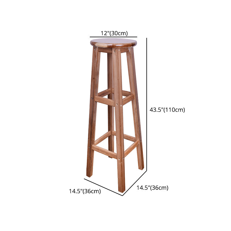 Contemporary Design Wooden Barstool for Home Backless Stools with Wood Base Clearhalo 'Bar Furniture' 'Bar Stools' 'bar_stools' 'furn' 'furn_bar_stools' 'furniture_bar_stools' 'Kitchen & Dining Furniture' 'kitchen&dining_furn' 'kitchen' 'kitchen_furn' Furniture' 4692800