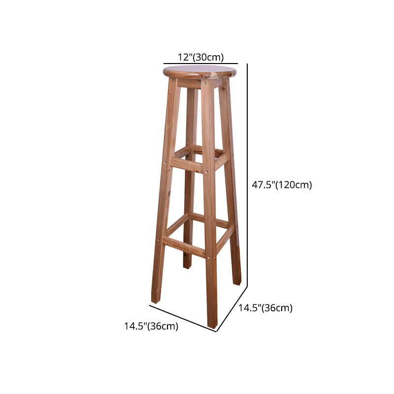 Contemporary Design Wooden Barstool for Home Backless Stools with Wood Base Clearhalo 'Bar Furniture' 'Bar Stools' 'bar_stools' 'furn' 'furn_bar_stools' 'furniture_bar_stools' 'Kitchen & Dining Furniture' 'kitchen&dining_furn' 'kitchen' 'kitchen_furn' Furniture' 4692801