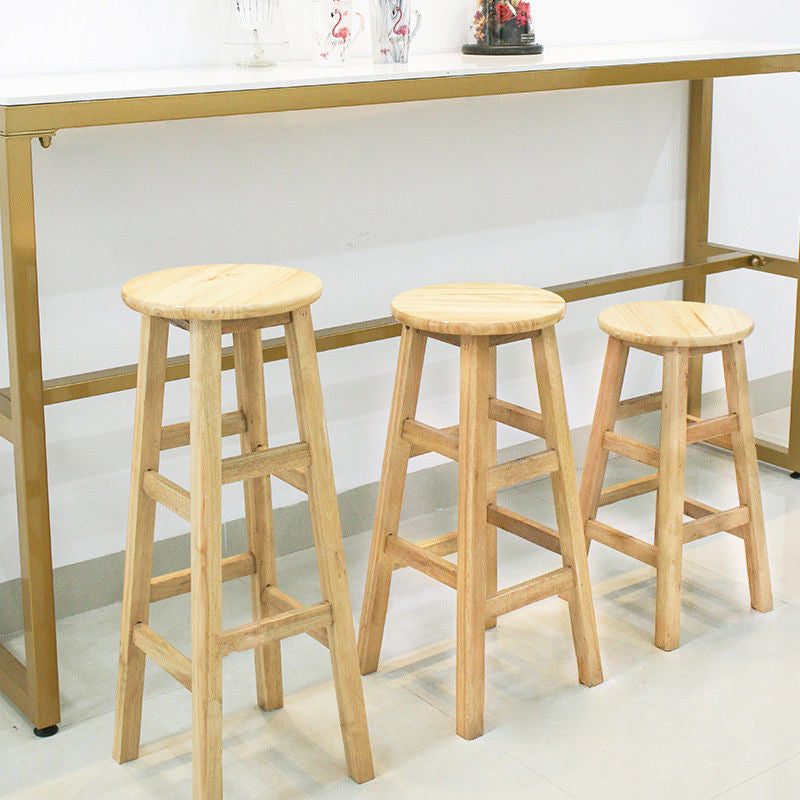 Industrial Bar and Counter Stool Round Wood Stool with 4 Legs Clearhalo 'Bar Furniture' 'Bar Stools' 'bar_stools' 'furn' 'furn_bar_stools' 'furniture_bar_stools' 'Kitchen & Dining Furniture' 'kitchen&dining_furn' 'kitchen' 'kitchen_furn' Furniture' 4692802