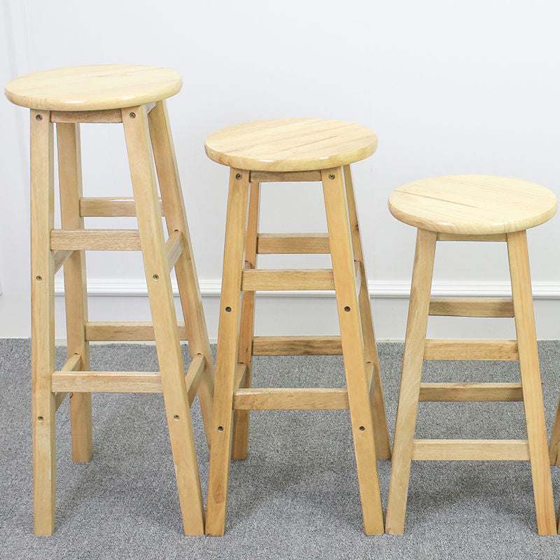 Industrial Bar and Counter Stool Round Wood Stool with 4 Legs Clearhalo 'Bar Furniture' 'Bar Stools' 'bar_stools' 'furn' 'furn_bar_stools' 'furniture_bar_stools' 'Kitchen & Dining Furniture' 'kitchen&dining_furn' 'kitchen' 'kitchen_furn' Furniture' 4692805
