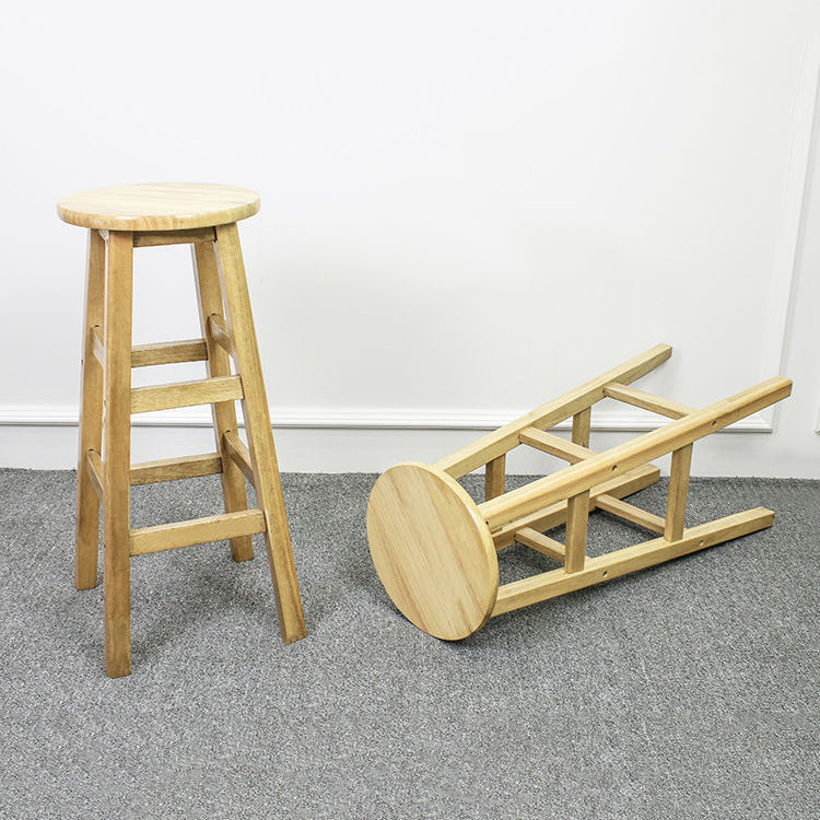 Industrial Bar and Counter Stool Round Wood Stool with 4 Legs Clearhalo 'Bar Furniture' 'Bar Stools' 'bar_stools' 'furn' 'furn_bar_stools' 'furniture_bar_stools' 'Kitchen & Dining Furniture' 'kitchen&dining_furn' 'kitchen' 'kitchen_furn' Furniture' 4692807