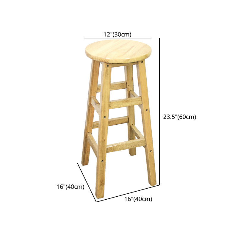 Industrial Bar and Counter Stool Round Wood Stool with 4 Legs Clearhalo 'Bar Furniture' 'Bar Stools' 'bar_stools' 'furn' 'furn_bar_stools' 'furniture_bar_stools' 'Kitchen & Dining Furniture' 'kitchen&dining_furn' 'kitchen' 'kitchen_furn' Furniture' 4692812