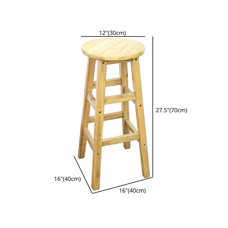 Industrial Bar and Counter Stool Round Wood Stool with 4 Legs Clearhalo 'Bar Furniture' 'Bar Stools' 'bar_stools' 'furn' 'furn_bar_stools' 'furniture_bar_stools' 'Kitchen & Dining Furniture' 'kitchen&dining_furn' 'kitchen' 'kitchen_furn' Furniture' 4692813