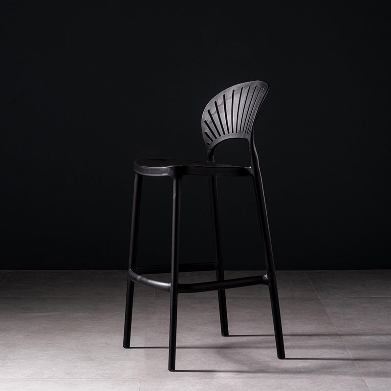 Plastic Contemporary Kitchen Dining Room Armless Stool Full Back Bar Stool Black 1 Piece Clearhalo 'Bar Furniture' 'Bar Stools' 'bar_stools' 'furn' 'furn_bar_stools' 'furniture_bar_stools' 'Kitchen & Dining Furniture' 'kitchen&dining_furn' 'kitchen' 'kitchen_furn' Furniture' 4692822
