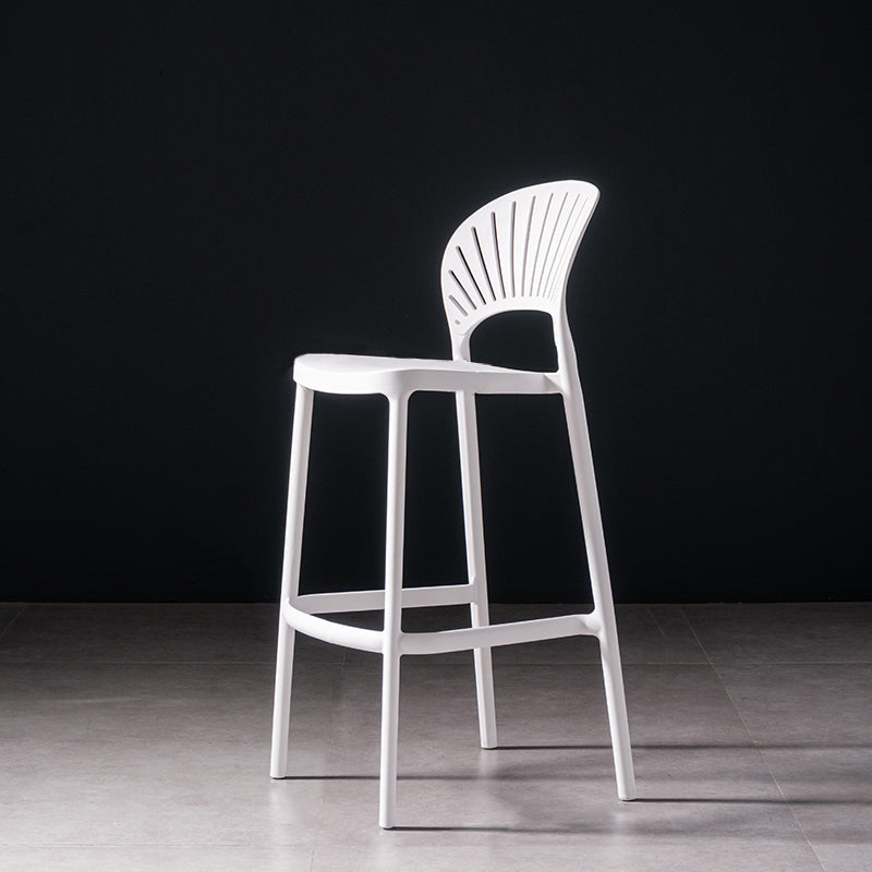 Plastic Contemporary Kitchen Dining Room Armless Stool Full Back Bar Stool White 1 Piece Clearhalo 'Bar Furniture' 'Bar Stools' 'bar_stools' 'furn' 'furn_bar_stools' 'furniture_bar_stools' 'Kitchen & Dining Furniture' 'kitchen&dining_furn' 'kitchen' 'kitchen_furn' Furniture' 4692823