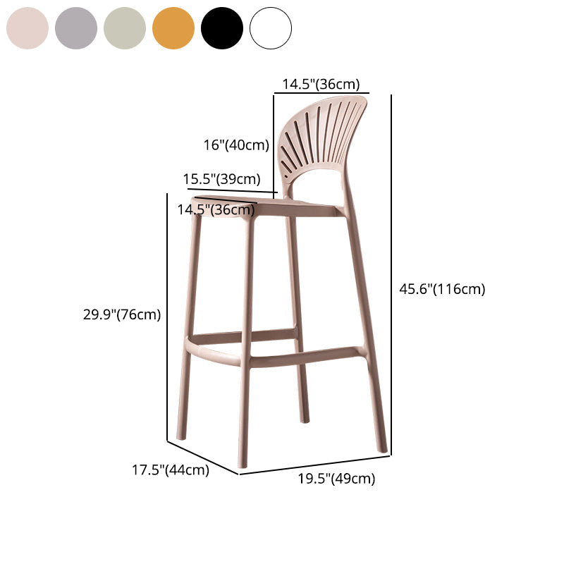 Plastic Contemporary Kitchen Dining Room Armless Stool Full Back Bar Stool Clearhalo 'Bar Furniture' 'Bar Stools' 'bar_stools' 'furn' 'furn_bar_stools' 'furniture_bar_stools' 'Kitchen & Dining Furniture' 'kitchen&dining_furn' 'kitchen' 'kitchen_furn' Furniture' 4692834