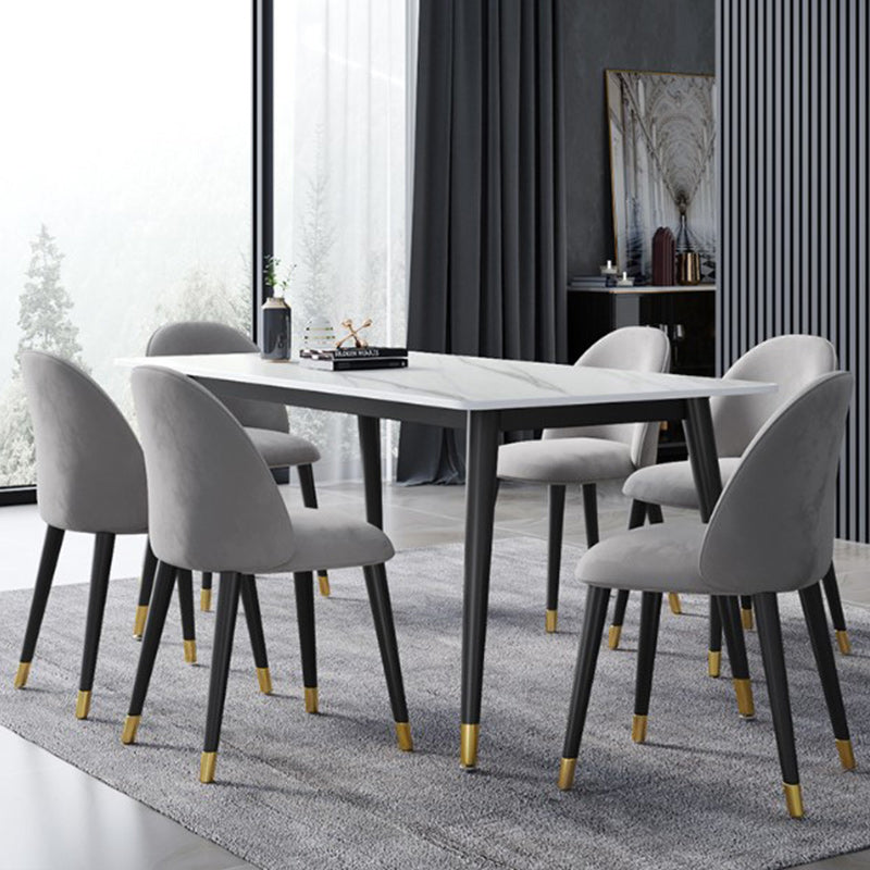 Glam Style 1/2/3/5/7 Pieces Dining Set White-gold Table Kitchen Set for Dining Room Clearhalo 'Dining Room Sets' 'Dining Tables & Seating' 'dining_room_set' 'furn' 'furn_dining_room_set' 'Furniture' 'furniture_dining_room_set' 'Kitchen & Dining Furniture' 'kitchen&dining_furn' 'kitchen' 4692859