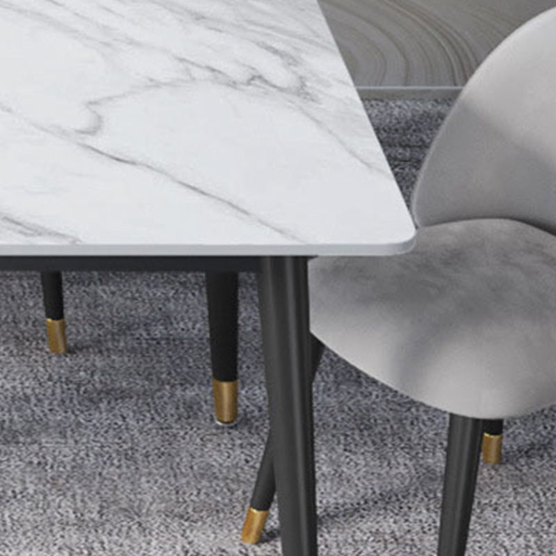 Glam Style 1/2/3/5/7 Pieces Dining Set White-gold Table Kitchen Set for Dining Room Clearhalo 'Dining Room Sets' 'Dining Tables & Seating' 'dining_room_set' 'furn' 'furn_dining_room_set' 'Furniture' 'furniture_dining_room_set' 'Kitchen & Dining Furniture' 'kitchen&dining_furn' 'kitchen' 4692860