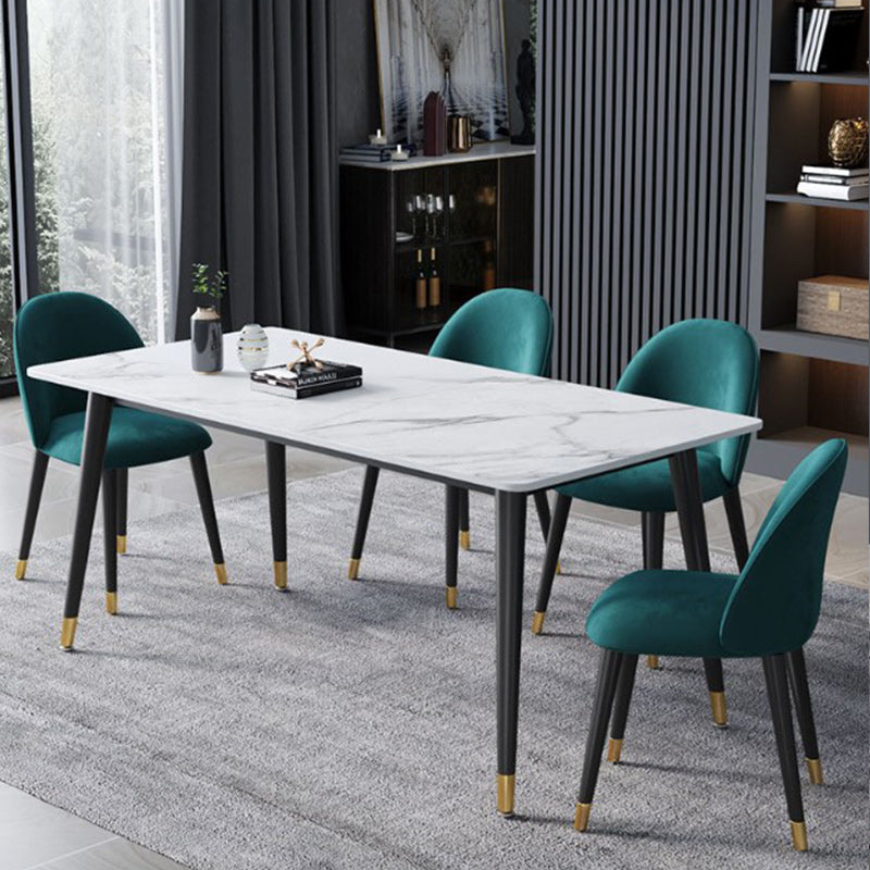 Glam Style 1/2/3/5/7 Pieces Dining Set White-gold Table Kitchen Set for Dining Room Clearhalo 'Dining Room Sets' 'Dining Tables & Seating' 'dining_room_set' 'furn' 'furn_dining_room_set' 'Furniture' 'furniture_dining_room_set' 'Kitchen & Dining Furniture' 'kitchen&dining_furn' 'kitchen' 4692866