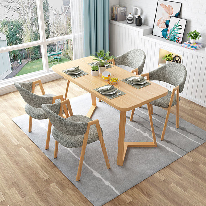 Modern 1/2/5 Pieces Dining Set Rectangle Wood Dining Table Set for Dining Room Clearhalo 'Dining Room Sets' 'Dining Tables & Seating' 'dining_room_set' 'furn' 'furn_dining_room_set' 'Furniture' 'furniture_dining_room_set' 'Kitchen & Dining Furniture' 'kitchen&dining_furn' 'kitchen' 4692875