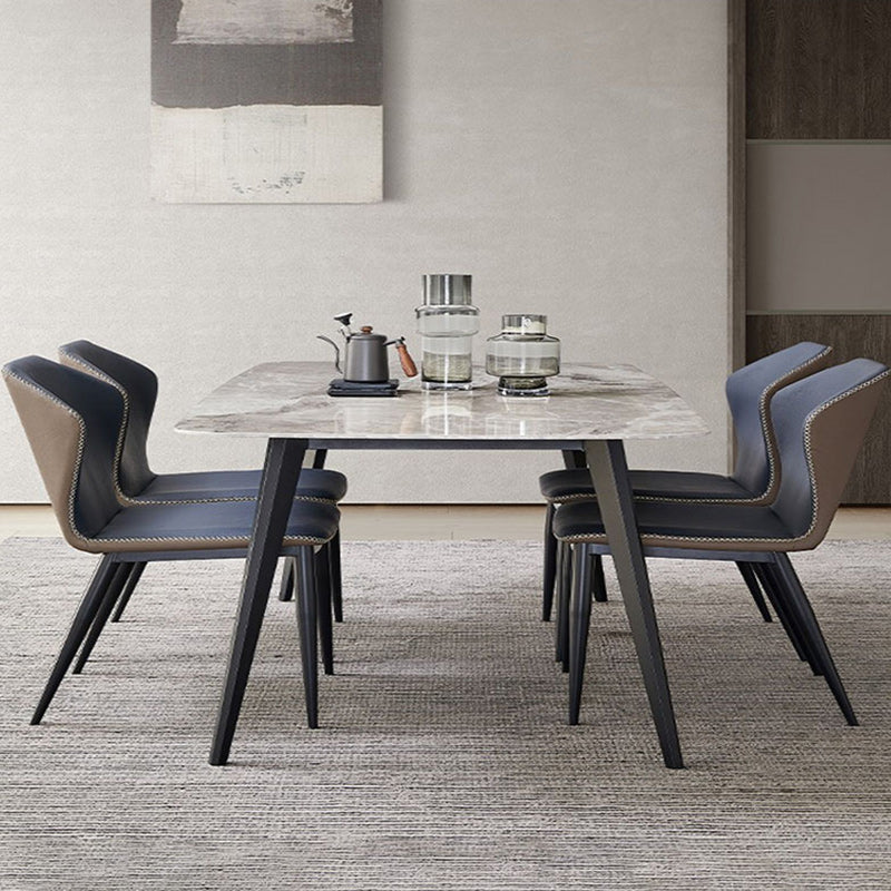 Contemporary 1/4/5/7 Pieces Dining Set Rectangle Sintered Stone Dining Room Set 5 Pieces: Table, 4 Chairs Clearhalo 'Dining Room Sets' 'Dining Tables & Seating' 'dining_room_set' 'furn' 'furn_dining_room_set' 'Furniture' 'furniture_dining_room_set' 'Kitchen & Dining Furniture' 'kitchen&dining_furn' 'kitchen' 4692916