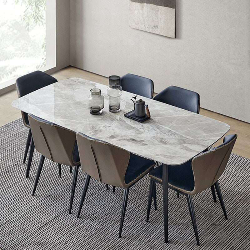 Contemporary 1/4/5/7 Pieces Dining Set Rectangle Sintered Stone Dining Room Set Clearhalo 'Dining Room Sets' 'Dining Tables & Seating' 'dining_room_set' 'furn' 'furn_dining_room_set' 'Furniture' 'furniture_dining_room_set' 'Kitchen & Dining Furniture' 'kitchen&dining_furn' 'kitchen' 4692922