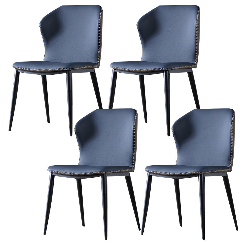 Modern 1/3/4/5/7 Pieces Round Dining Table Set with Sintered Stone Dinette Set 4 Blue Chairs Clearhalo 'Dining Room Sets' 'Dining Tables & Seating' 'dining_room_set' 'furn' 'furn_dining_room_set' 'Furniture' 'furniture_dining_room_set' 'Kitchen & Dining Furniture' 'kitchen&dining_furn' 'kitchen' 4692931