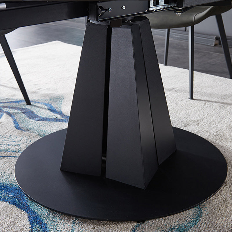 Modern 1/3/4/5/7 Pieces Round Dining Table Set with Sintered Stone Dinette Set Clearhalo 'Dining Room Sets' 'Dining Tables & Seating' 'dining_room_set' 'furn' 'furn_dining_room_set' 'Furniture' 'furniture_dining_room_set' 'Kitchen & Dining Furniture' 'kitchen&dining_furn' 'kitchen' 4692937