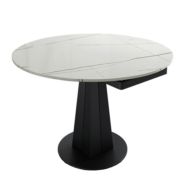 Modern 1/3/4/5/7 Pieces Round Dining Table Set with Sintered Stone Dinette Set White 59"L x 59"W Clearhalo 'Dining Room Sets' 'Dining Tables & Seating' 'dining_room_set' 'furn' 'furn_dining_room_set' 'Furniture' 'furniture_dining_room_set' 'Kitchen & Dining Furniture' 'kitchen&dining_furn' 'kitchen' 4692938