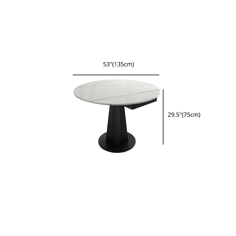 Modern 1/3/4/5/7 Pieces Round Dining Table Set with Sintered Stone Dinette Set Clearhalo 'Dining Room Sets' 'Dining Tables & Seating' 'dining_room_set' 'furn' 'furn_dining_room_set' 'Furniture' 'furniture_dining_room_set' 'Kitchen & Dining Furniture' 'kitchen&dining_furn' 'kitchen' 4692941