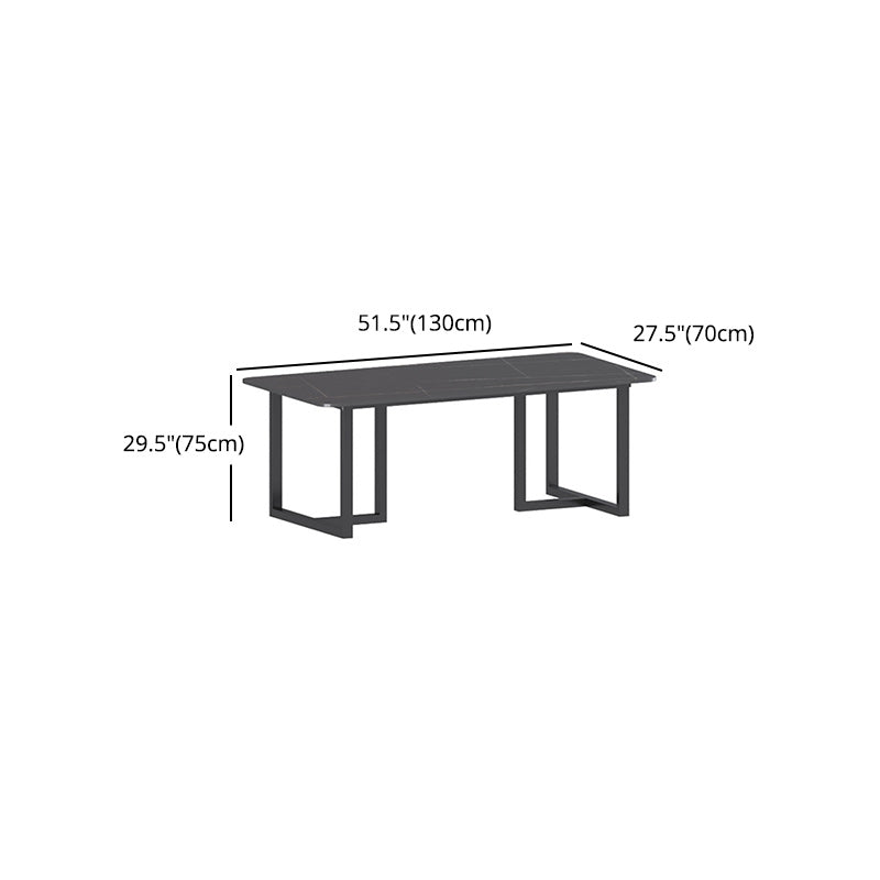 1/2/5/7 Pcs Dining Chairs Set Black Sintered Stone Dining Set with Double Pedestal Base Clearhalo 'Dining Room Sets' 'Dining Tables & Seating' 'dining_room_set' 'furn' 'furn_dining_room_set' 'Furniture' 'furniture_dining_room_set' 'Kitchen & Dining Furniture' 'kitchen&dining_furn' 'kitchen' 4693026