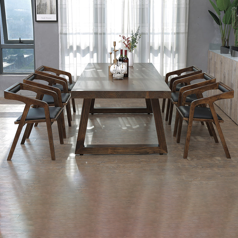 Traditional Style 1/3/4/7 Pieces Dining Table Set Solid Wood Table & Chair Set Clearhalo 'Dining Room Sets' 'Dining Tables & Seating' 'dining_room_set' 'furn' 'furn_dining_room_set' 'Furniture' 'furniture_dining_room_set' 'Kitchen & Dining Furniture' 'kitchen&dining_furn' 'kitchen' 4693036