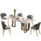 Scandinavian Style 1/3/4/5/6/7/8/9 Pieces Furniture Rectangle Sintered Stone Dining Set 6 Pieces: Table, 5 Chairs Clearhalo 'Dining Room Sets' 'Dining Tables & Seating' 'dining_room_set' 'furn' 'furn_dining_room_set' 'Furniture' 'furniture_dining_room_set' 'Kitchen & Dining Furniture' 'kitchen&dining_furn' 'kitchen' 4693056