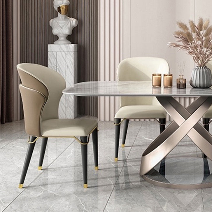 Contemporary 1/4/5/6 Pieces Dining Set Gray Sintered Stone Dining Room Set Clearhalo 'Dining Room Sets' 'Dining Tables & Seating' 'dining_room_set' 'furn' 'furn_dining_room_set' 'Furniture' 'furniture_dining_room_set' 'Kitchen & Dining Furniture' 'kitchen&dining_furn' 'kitchen' 4693082