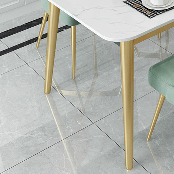 Glam Style 1/4/5 Pieces Dining Set White-gold Table Kitchen Set for Dining Room Clearhalo 'Dining Room Sets' 'Dining Tables & Seating' 'dining_room_set' 'furn' 'furn_dining_room_set' 'Furniture' 'furniture_dining_room_set' 'Kitchen & Dining Furniture' 'kitchen&dining_furn' 'kitchen' 4693097