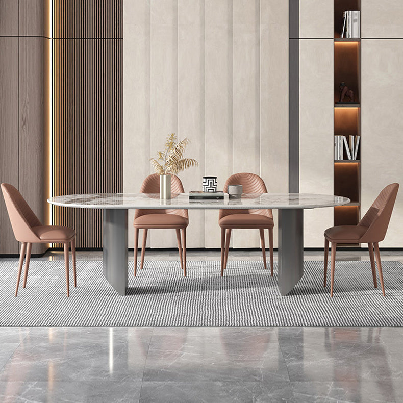 Minimalist Design 1/4/5/7 Pieces Furniture Oval Sintered Stone Top Dining Room Table Set Clearhalo 'Dining Room Sets' 'Dining Tables & Seating' 'dining_room_set' 'furn' 'furn_dining_room_set' 'Furniture' 'furniture_dining_room_set' 'Kitchen & Dining Furniture' 'kitchen&dining_furn' 'kitchen' 4693108